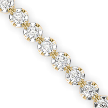 Vague Diamond Tennis Bracelet-Golden