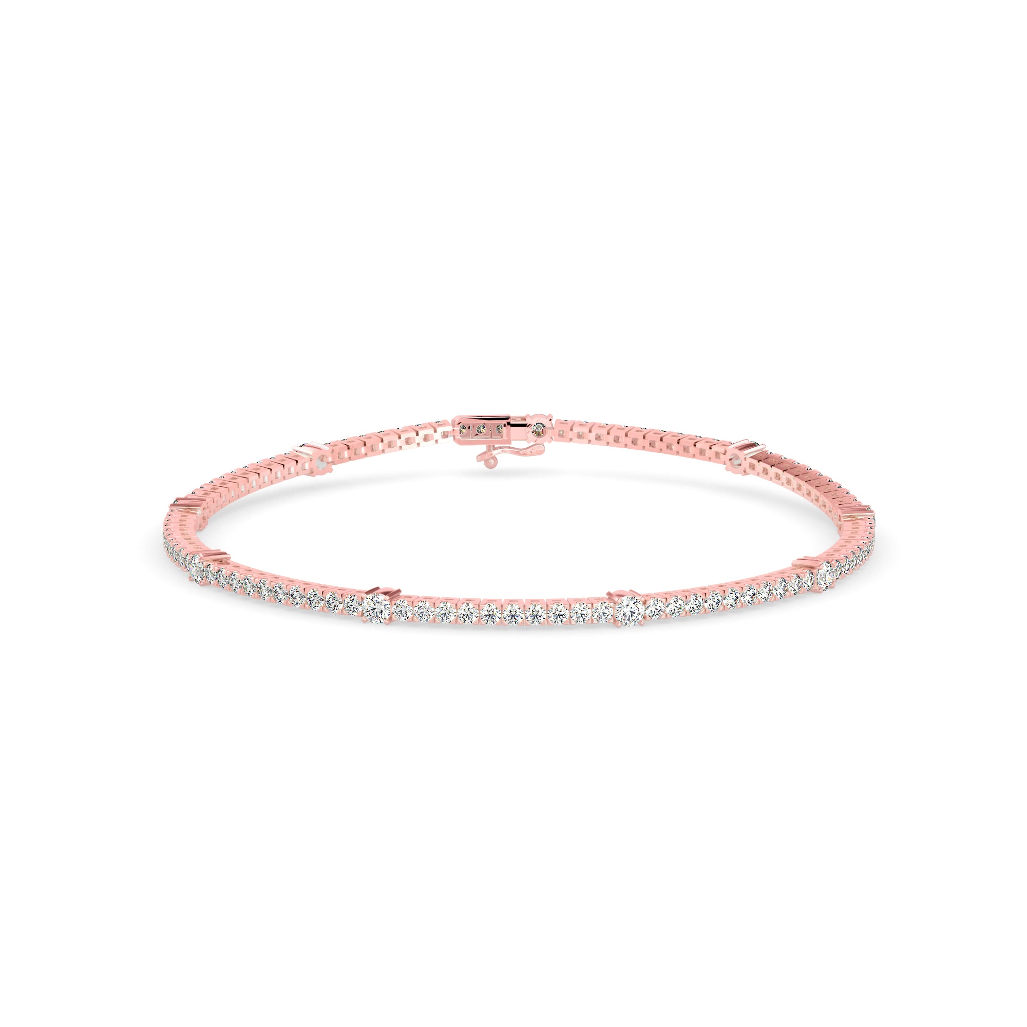 Ingenuous Diamond Tennis Bracelet-Rose Gold