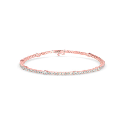 Ingenuous Diamond Tennis Bracelet-Rose Gold
