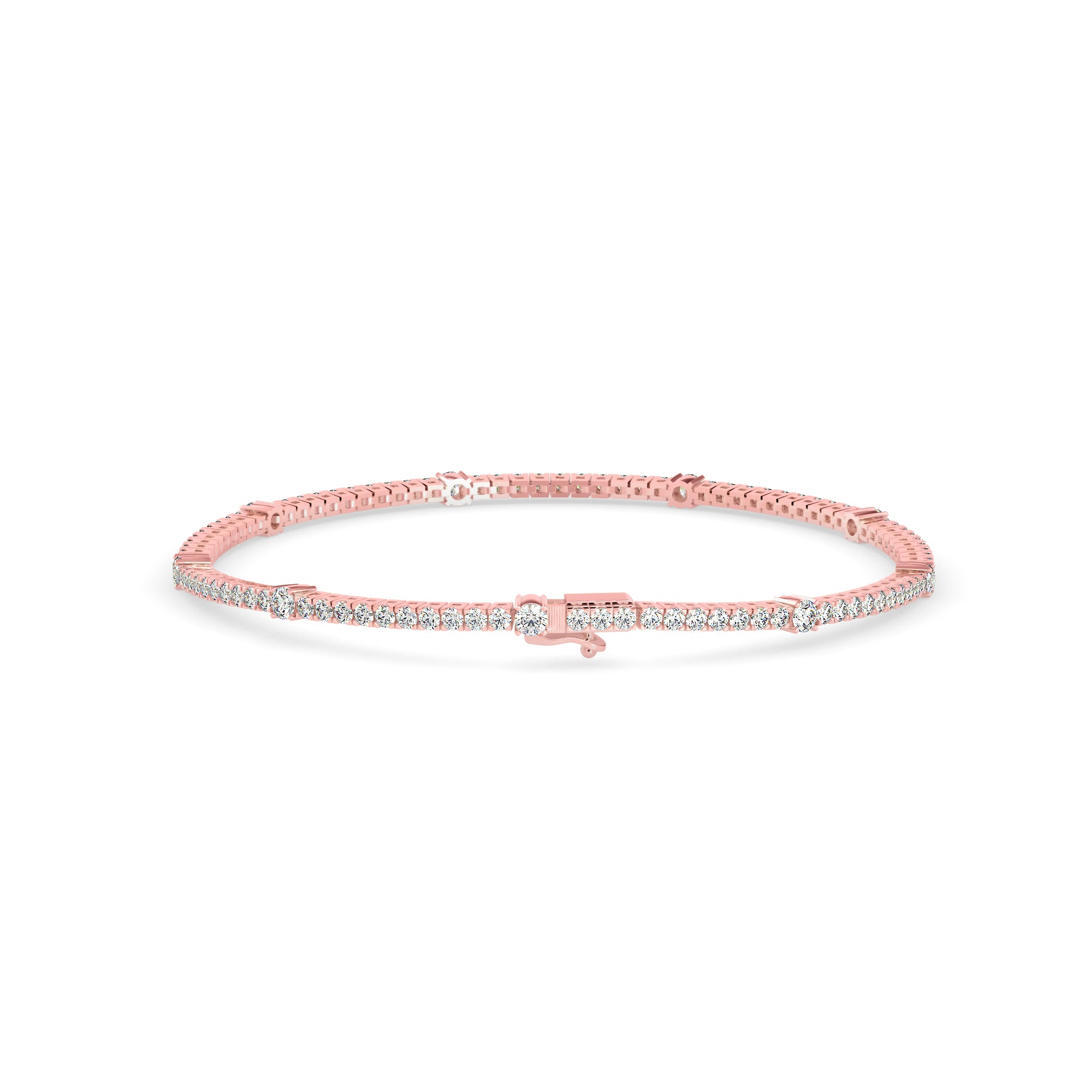 Ingenuous Diamond Tennis Bracelet-Rose Gold