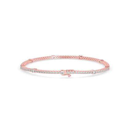 Ingenuous Diamond Tennis Bracelet-Rose Gold