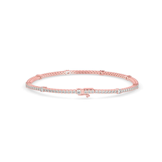 Ingenuous Diamond Tennis Bracelet-Rose Gold