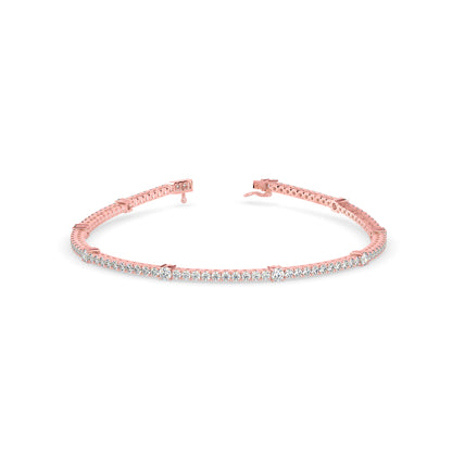 Ingenuous Diamond Tennis Bracelet-Rose Gold