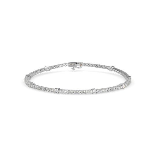 Ingenuous Diamond Tennis Bracelet-Silver