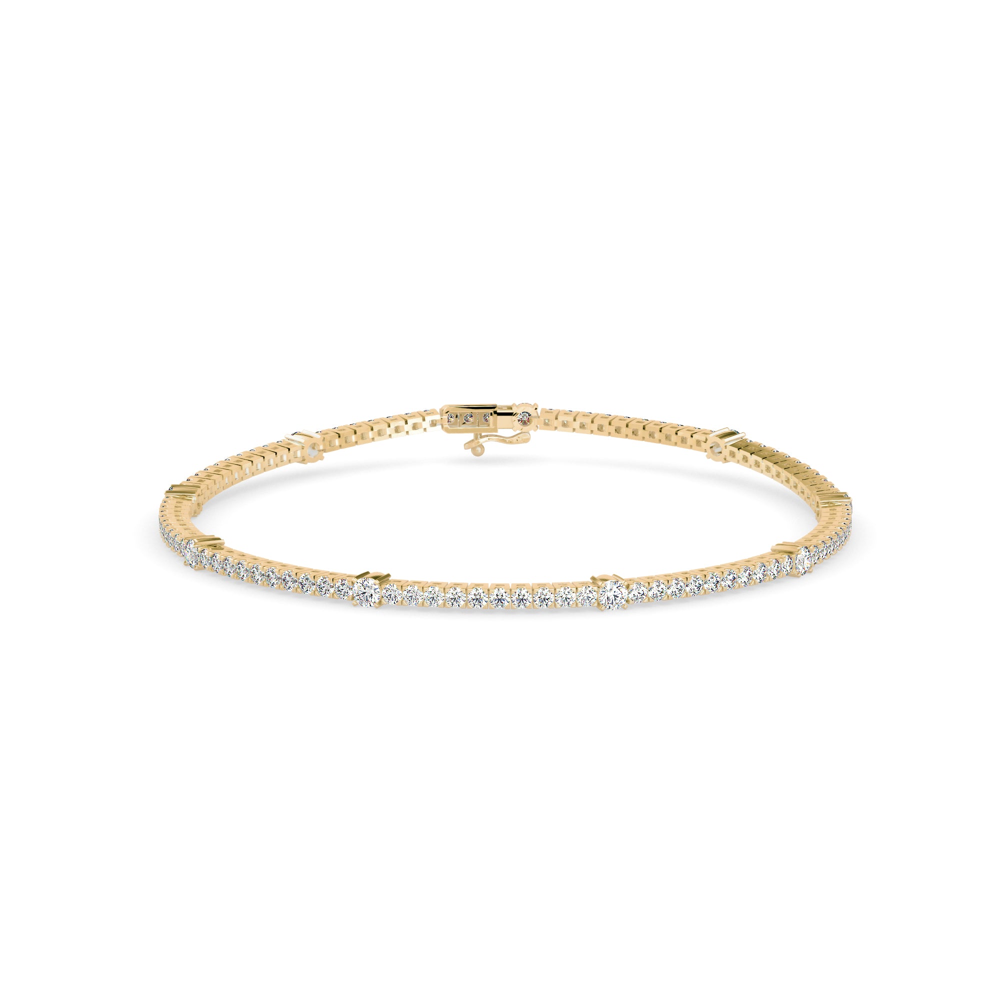 Ingenuous Diamond Tennis Bracelet-Golden