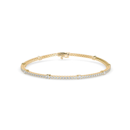 Ingenuous Diamond Tennis Bracelet-Golden