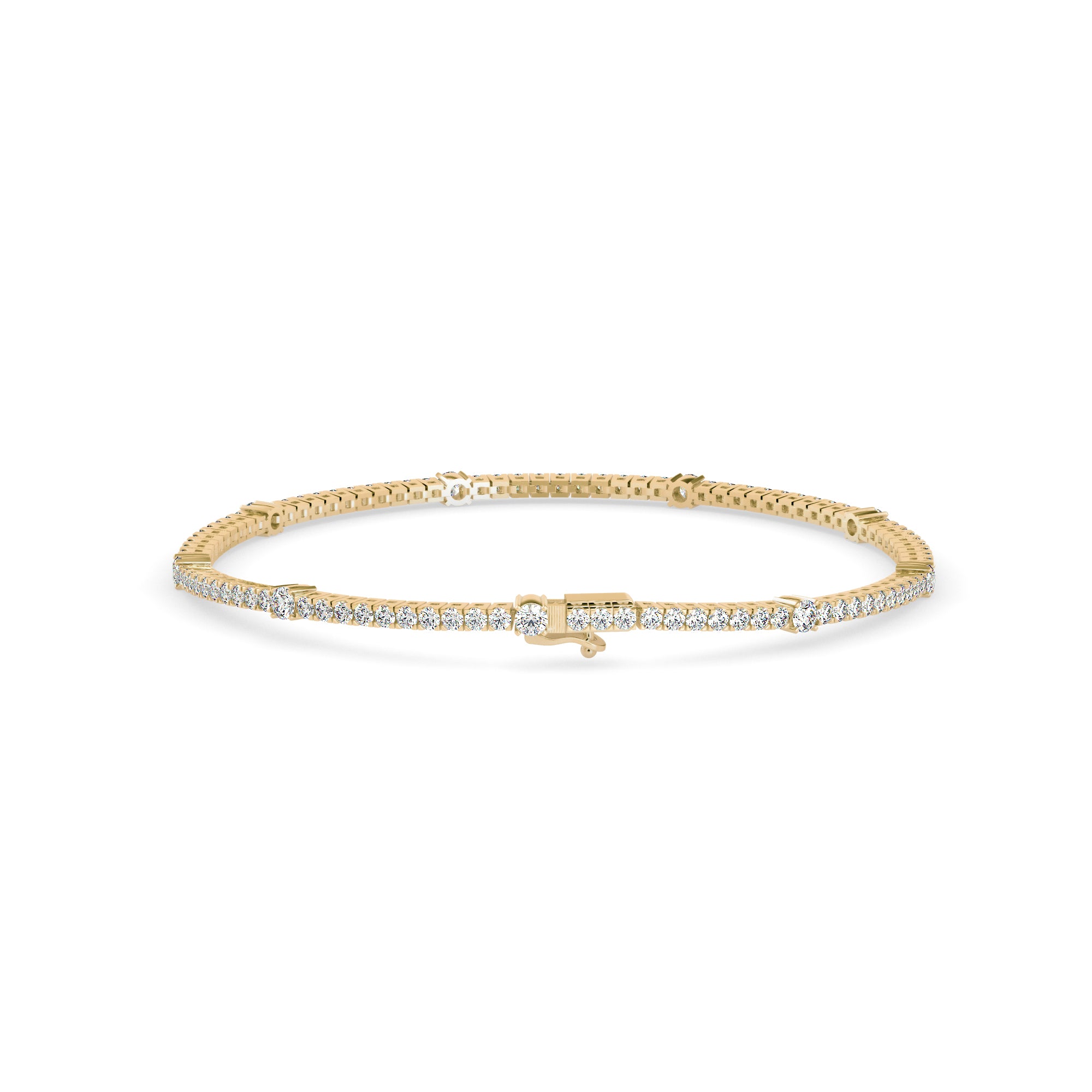Ingenuous Diamond Tennis Bracelet-Golden