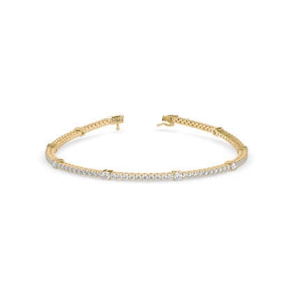 Ingenuous Diamond Tennis Bracelet-Golden