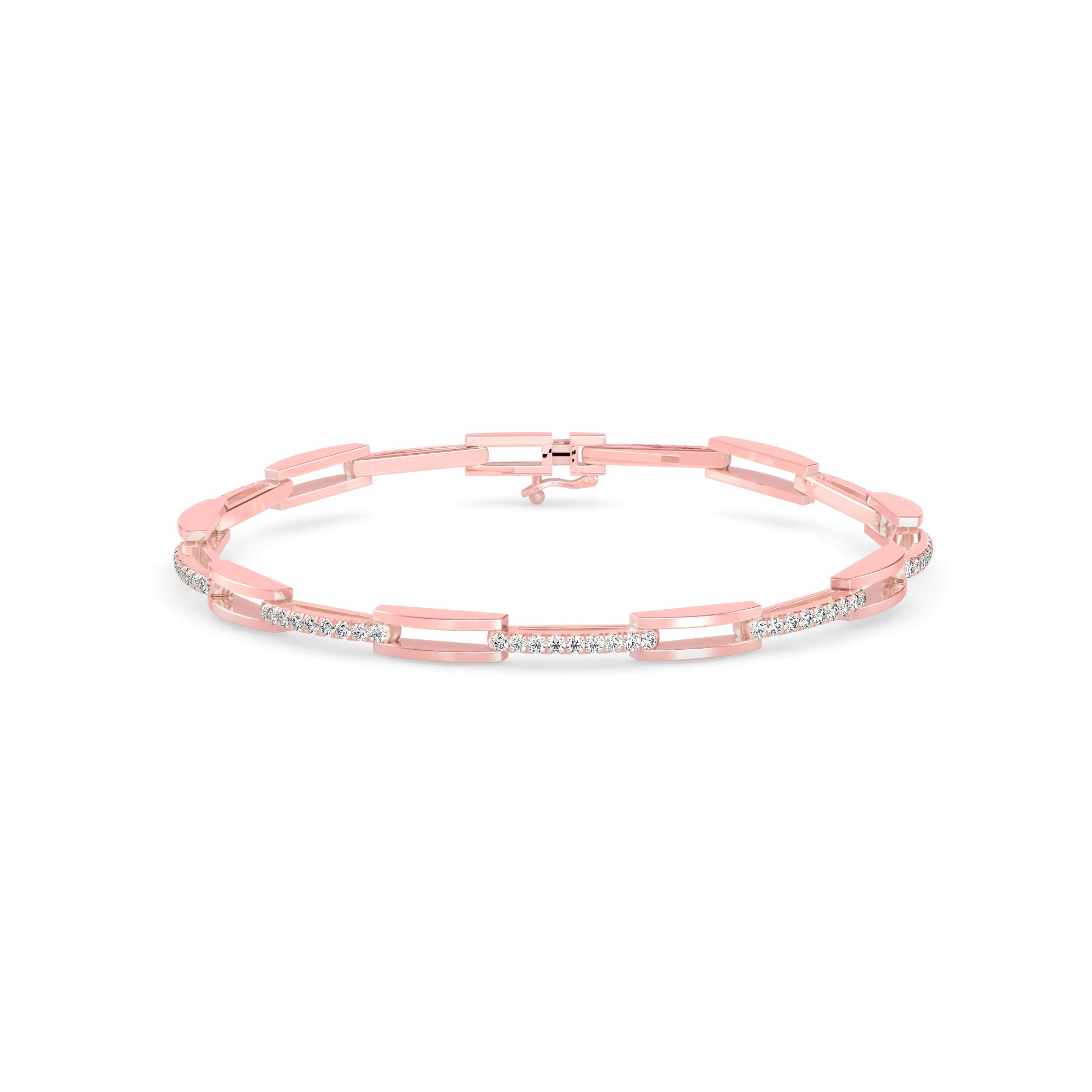 Facile Tennis Diamond Bracelet-Rose Gold