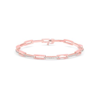 Facile Tennis Diamond Bracelet-Rose Gold