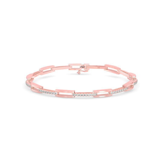 Facile Tennis Diamond Bracelet-Rose Gold