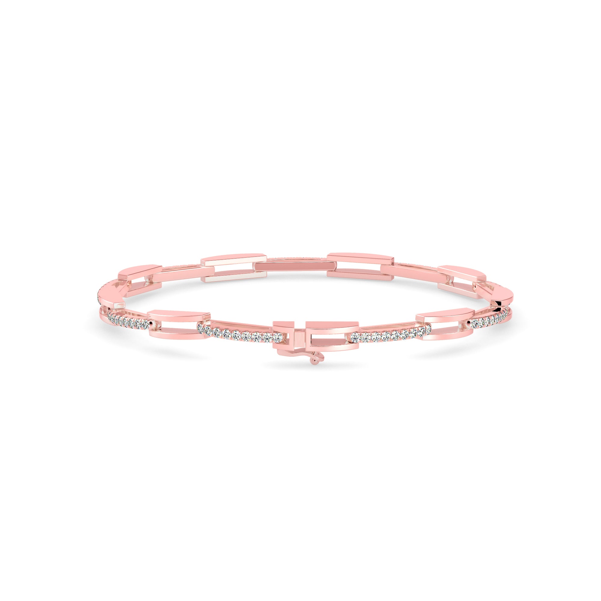 Facile Tennis Diamond Bracelet-Rose Gold