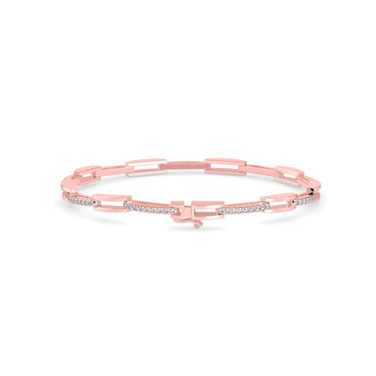 Facile Tennis Diamond Bracelet-Rose Gold