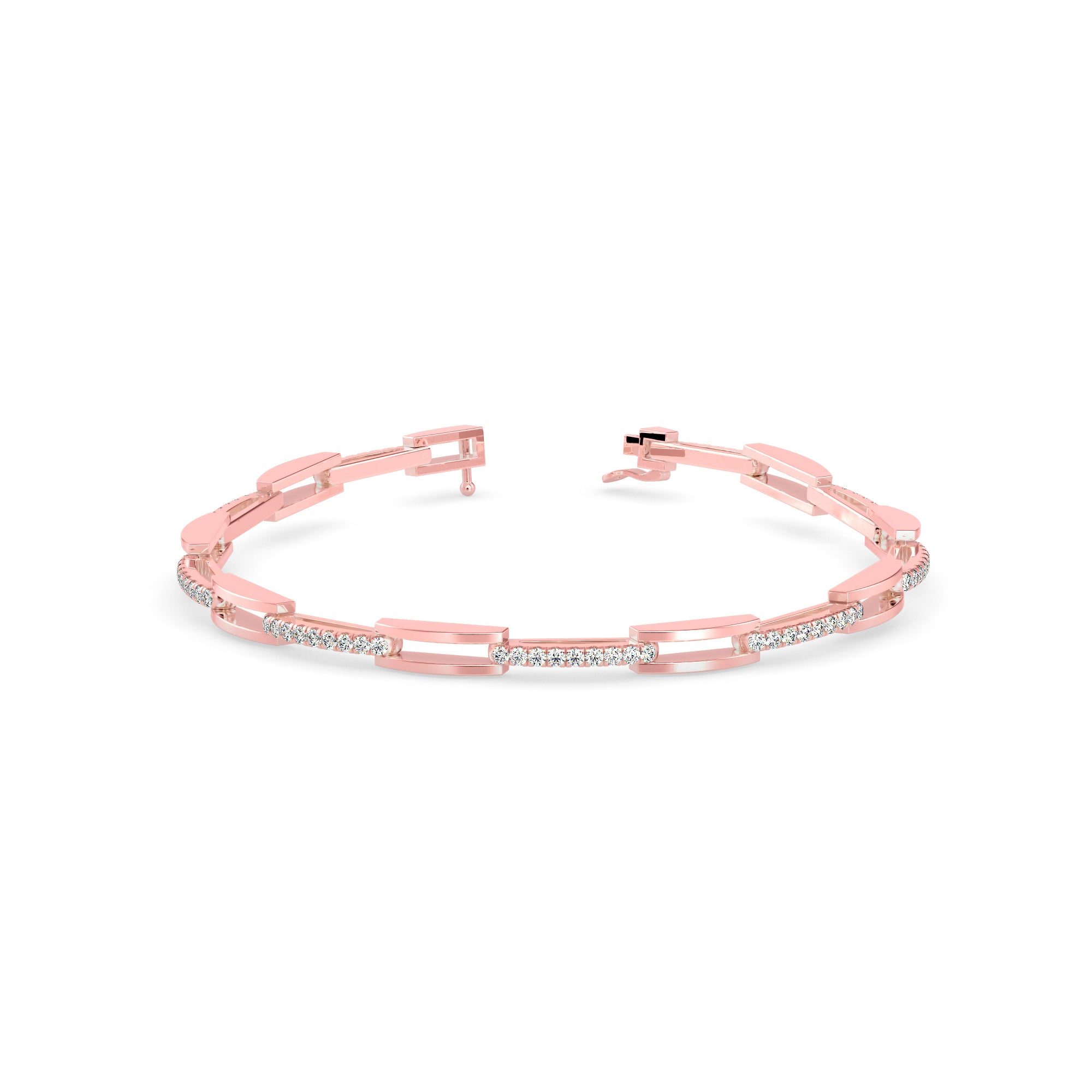 Facile Tennis Diamond Bracelet-Rose Gold