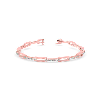 Facile Tennis Diamond Bracelet-Rose Gold