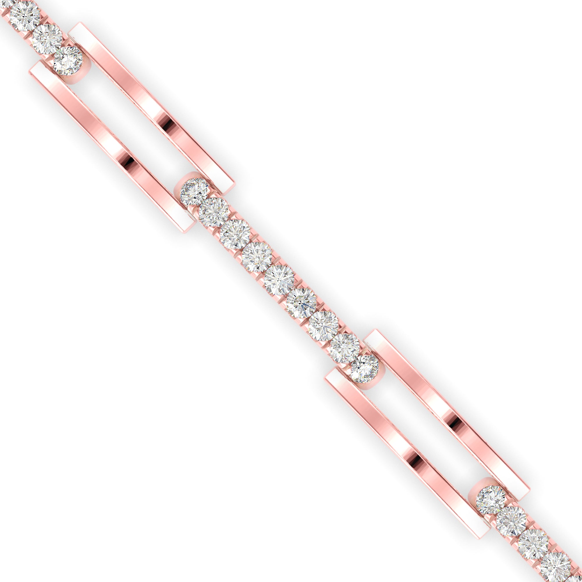 Facile Tennis Diamond Bracelet-Rose Gold