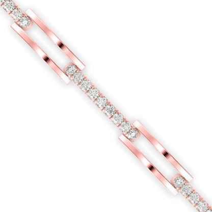 Facile Tennis Diamond Bracelet-Rose Gold