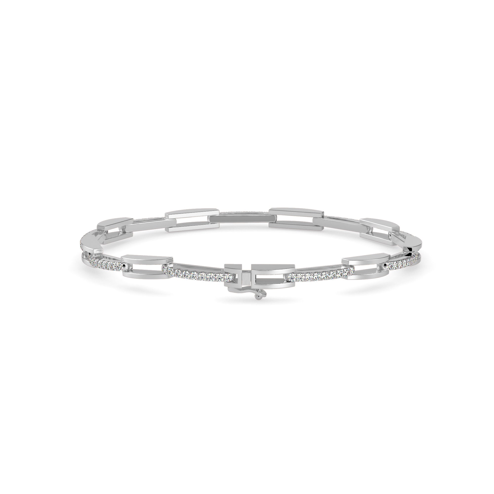 Facile Tennis Diamond Bracelet-Silver