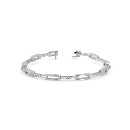 Facile Tennis Diamond Bracelet-Silver