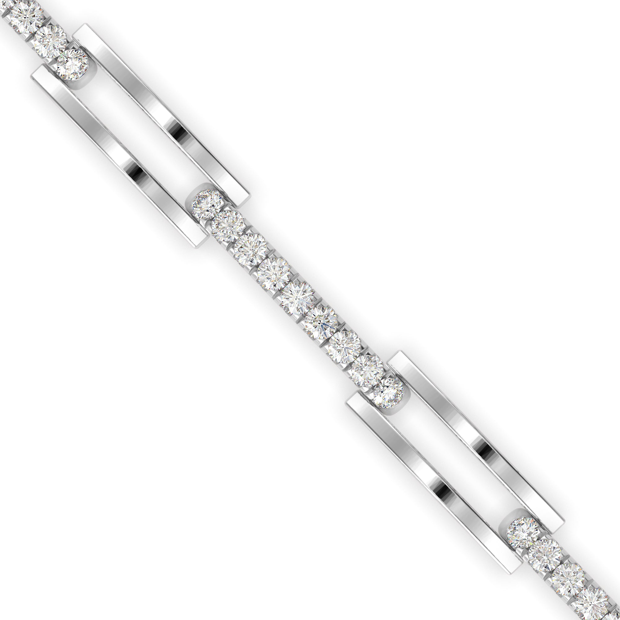 Facile Tennis Diamond Bracelet-Silver