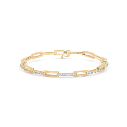 Facile Tennis Diamond Bracelet-Golden