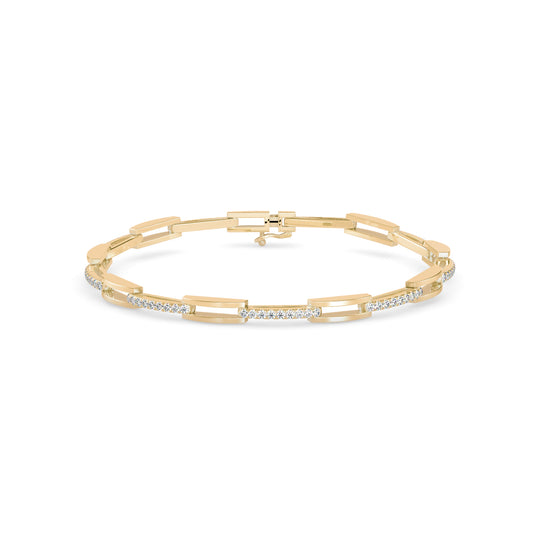 Facile Tennis Diamond Bracelet-Golden