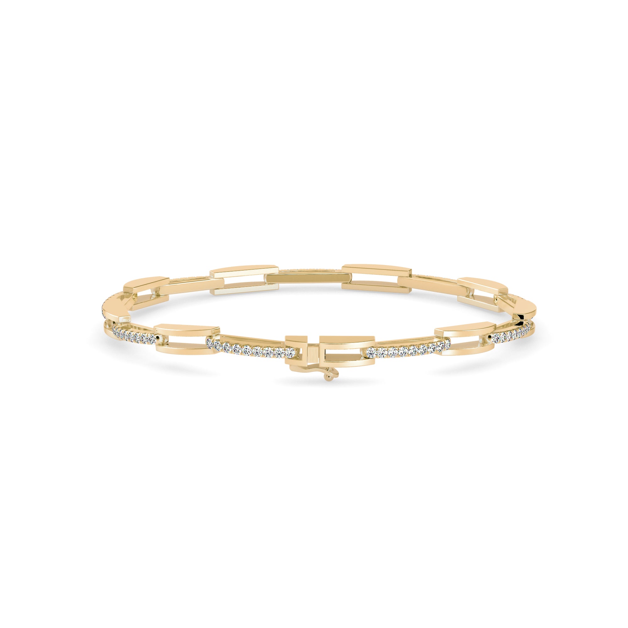 Facile Tennis Diamond Bracelet-Golden
