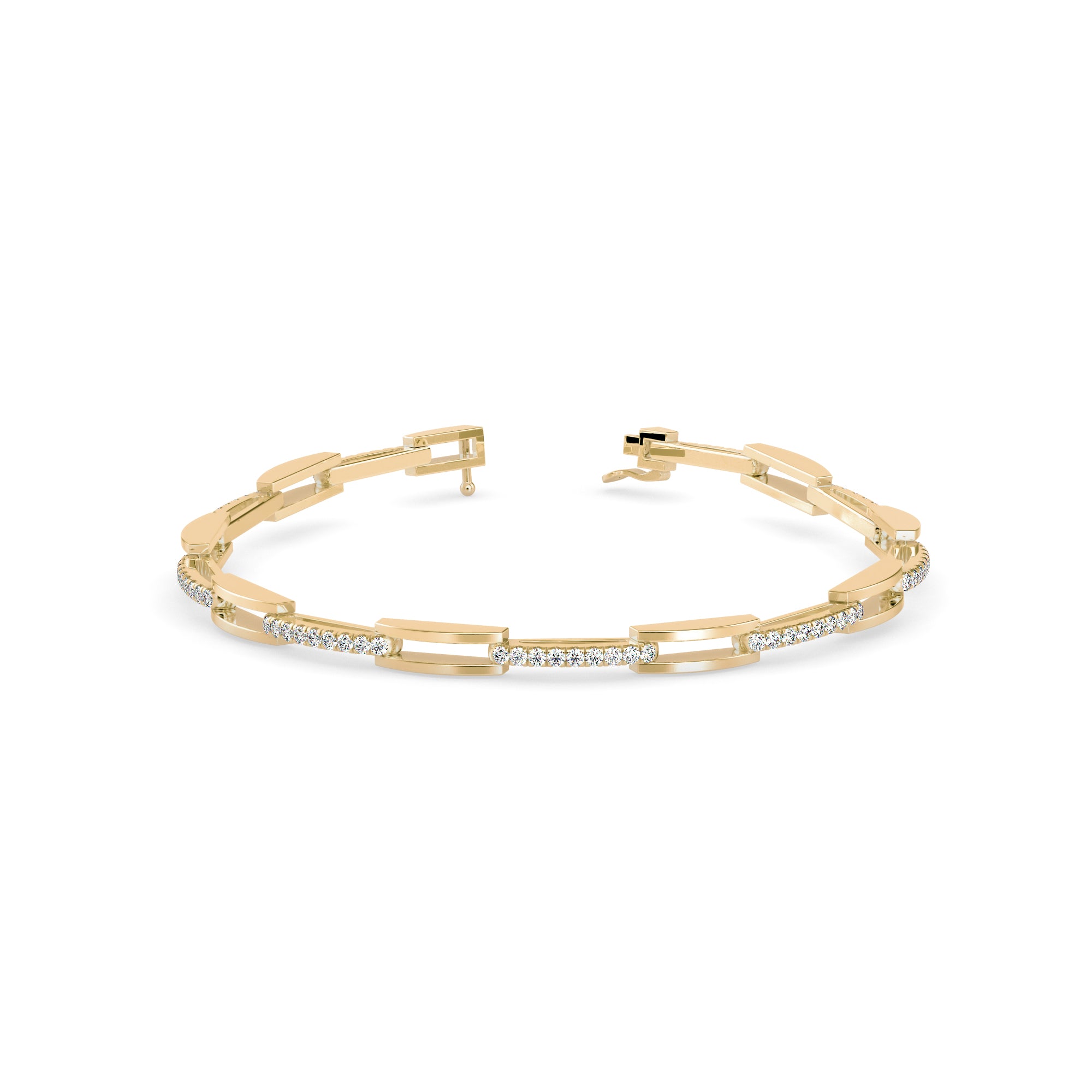 Facile Tennis Diamond Bracelet-Golden