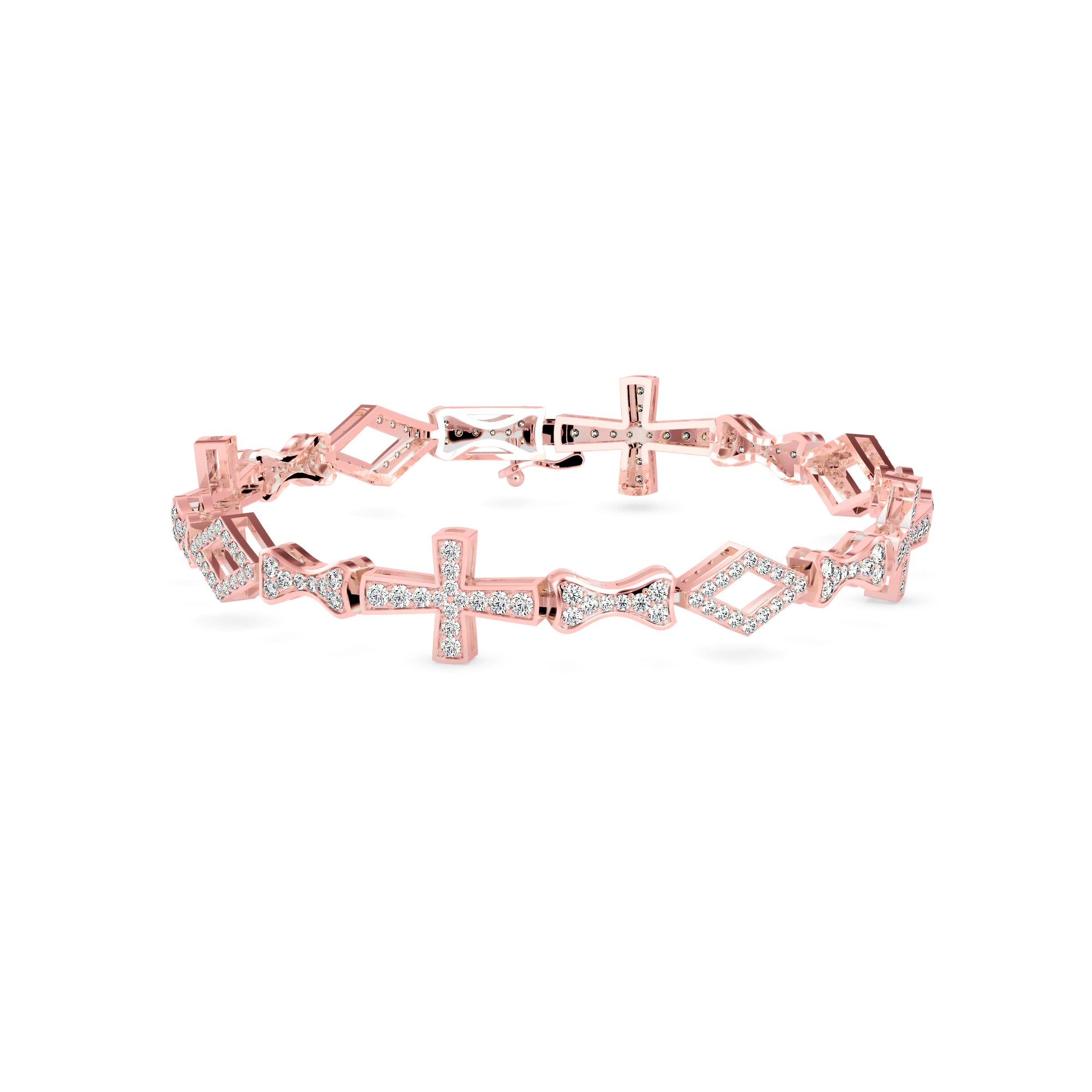 Savior Diamond Tennis Bracelet-Rose Gold