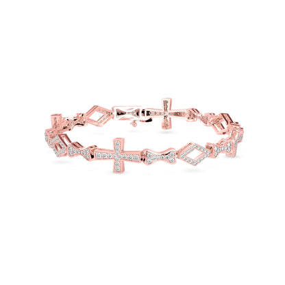 Savior Diamond Tennis Bracelet-Rose Gold