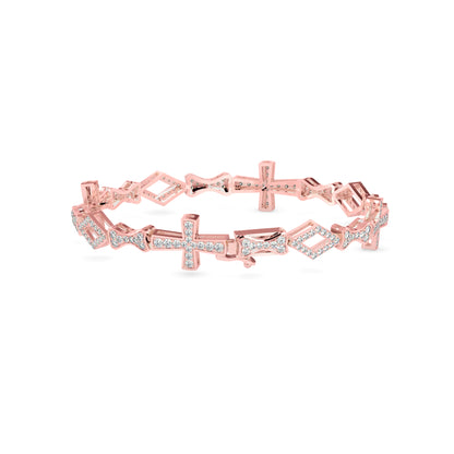 Savior Diamond Tennis Bracelet-Rose Gold