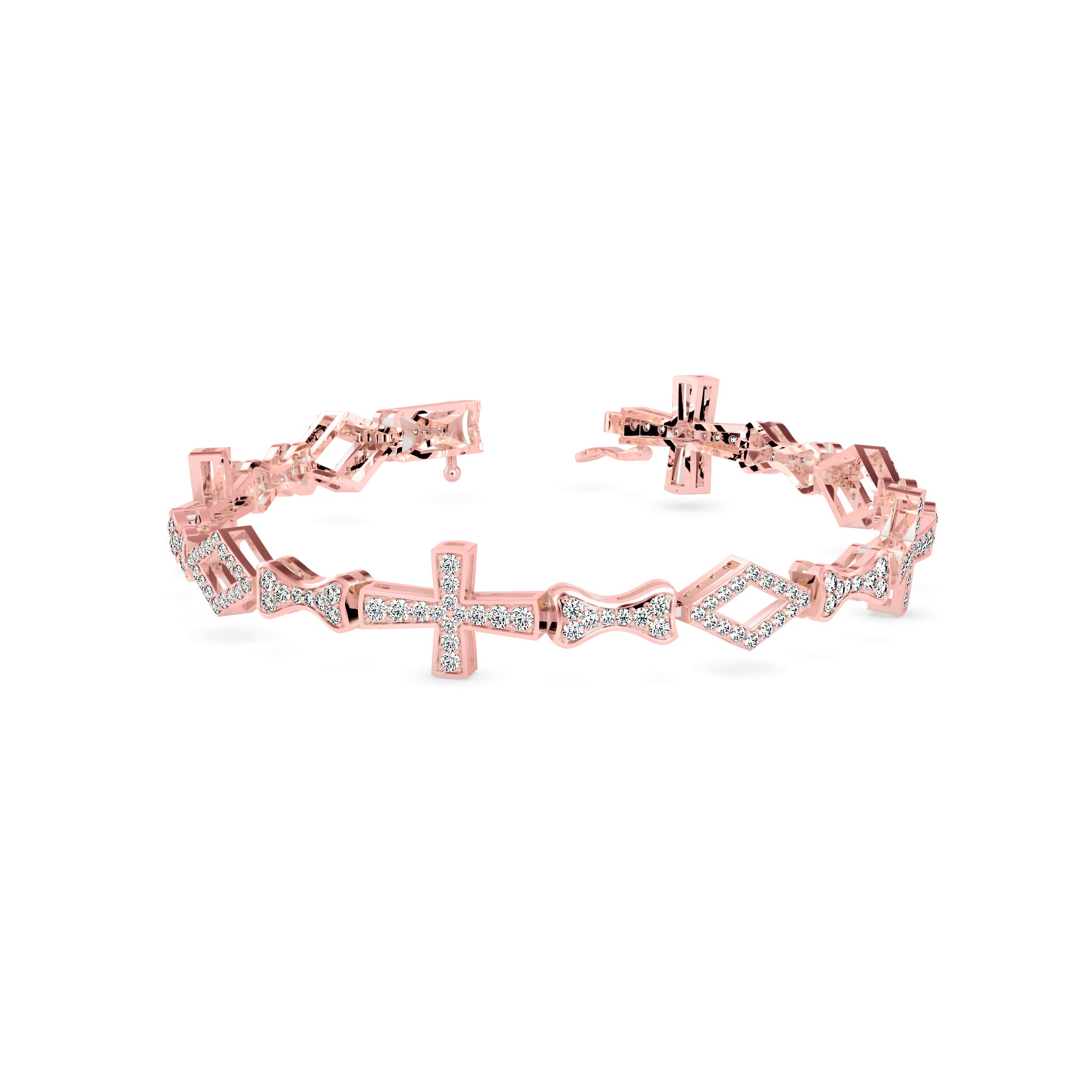 Savior Diamond Tennis Bracelet-Rose Gold