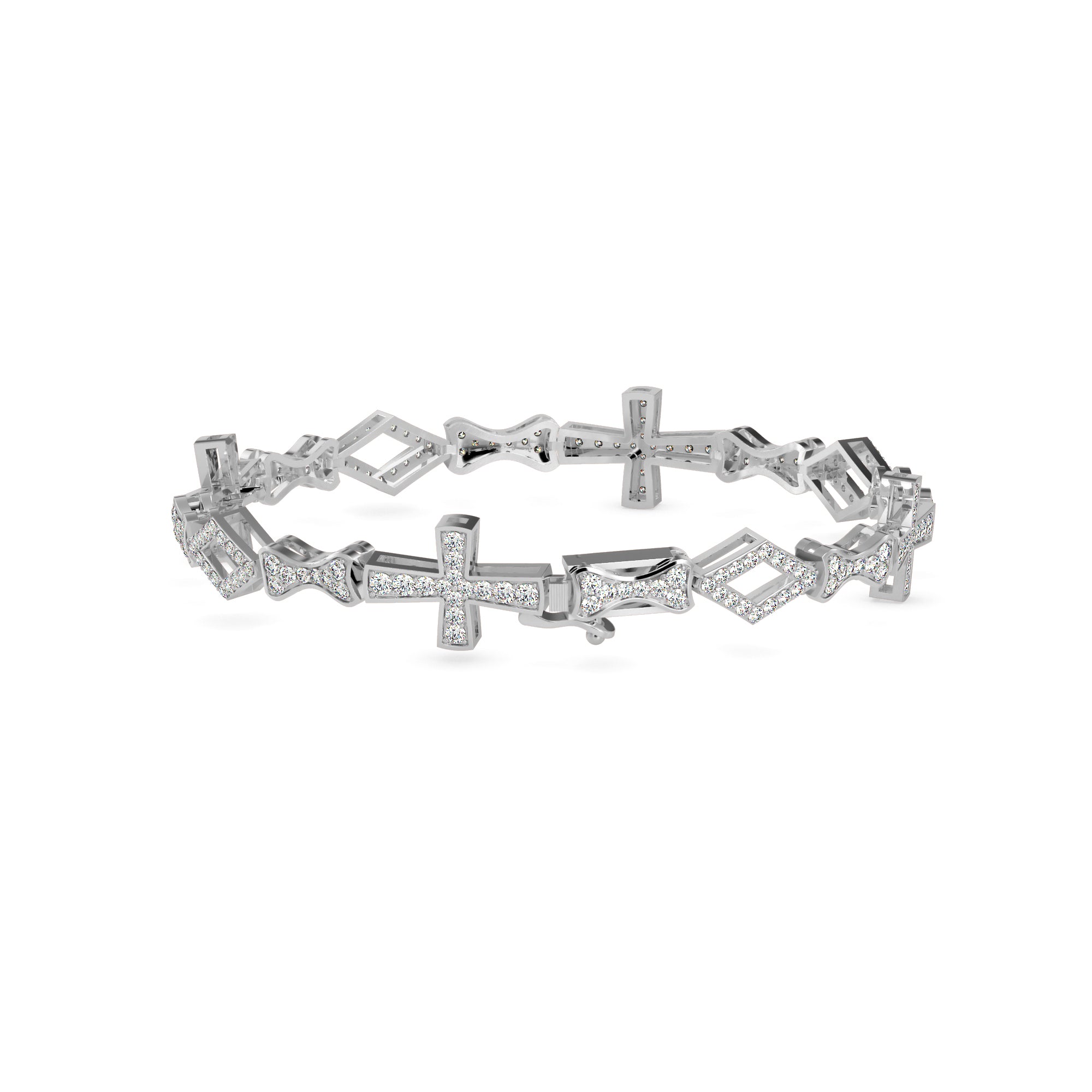 Savior Diamond Tennis Bracelet-Silver