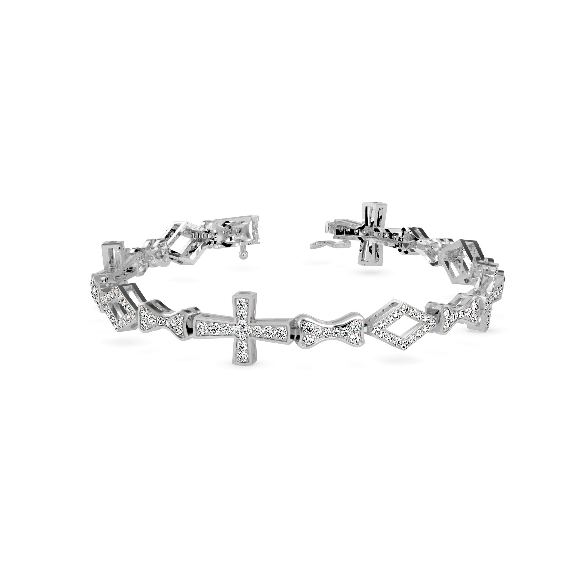 Savior Diamond Tennis Bracelet-Silver