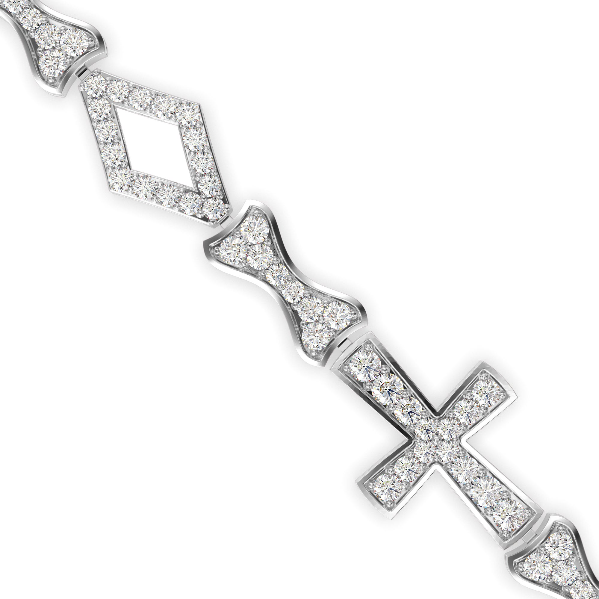 Savior Diamond Tennis Bracelet-Silver