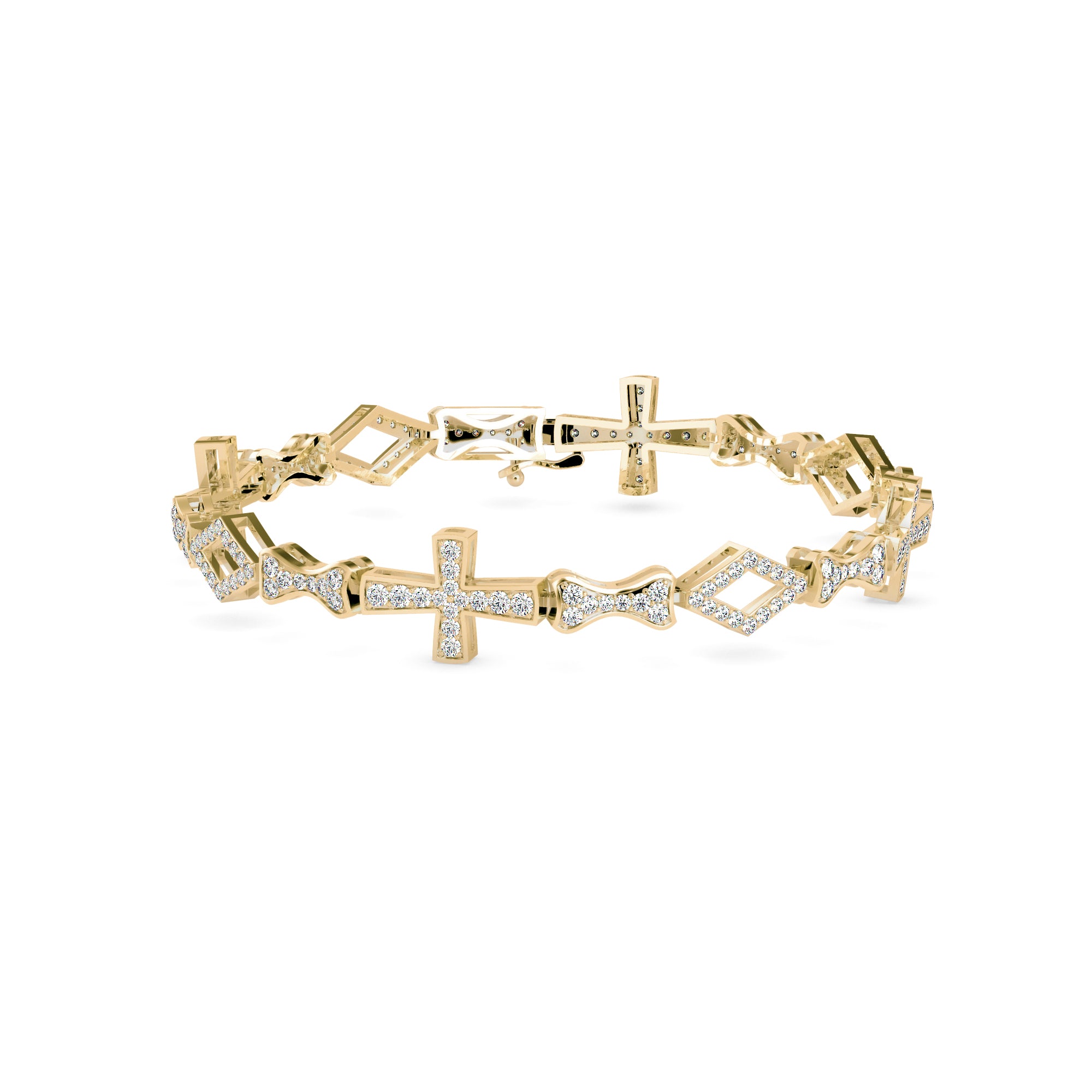 Savior Diamond Tennis Bracelet-Golden