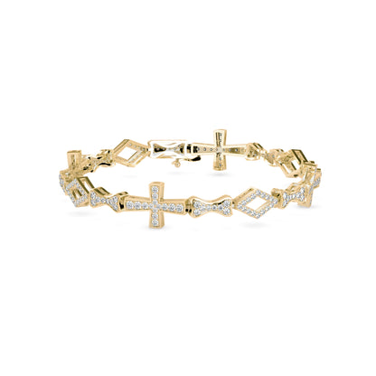 Savior Diamond Tennis Bracelet-Golden
