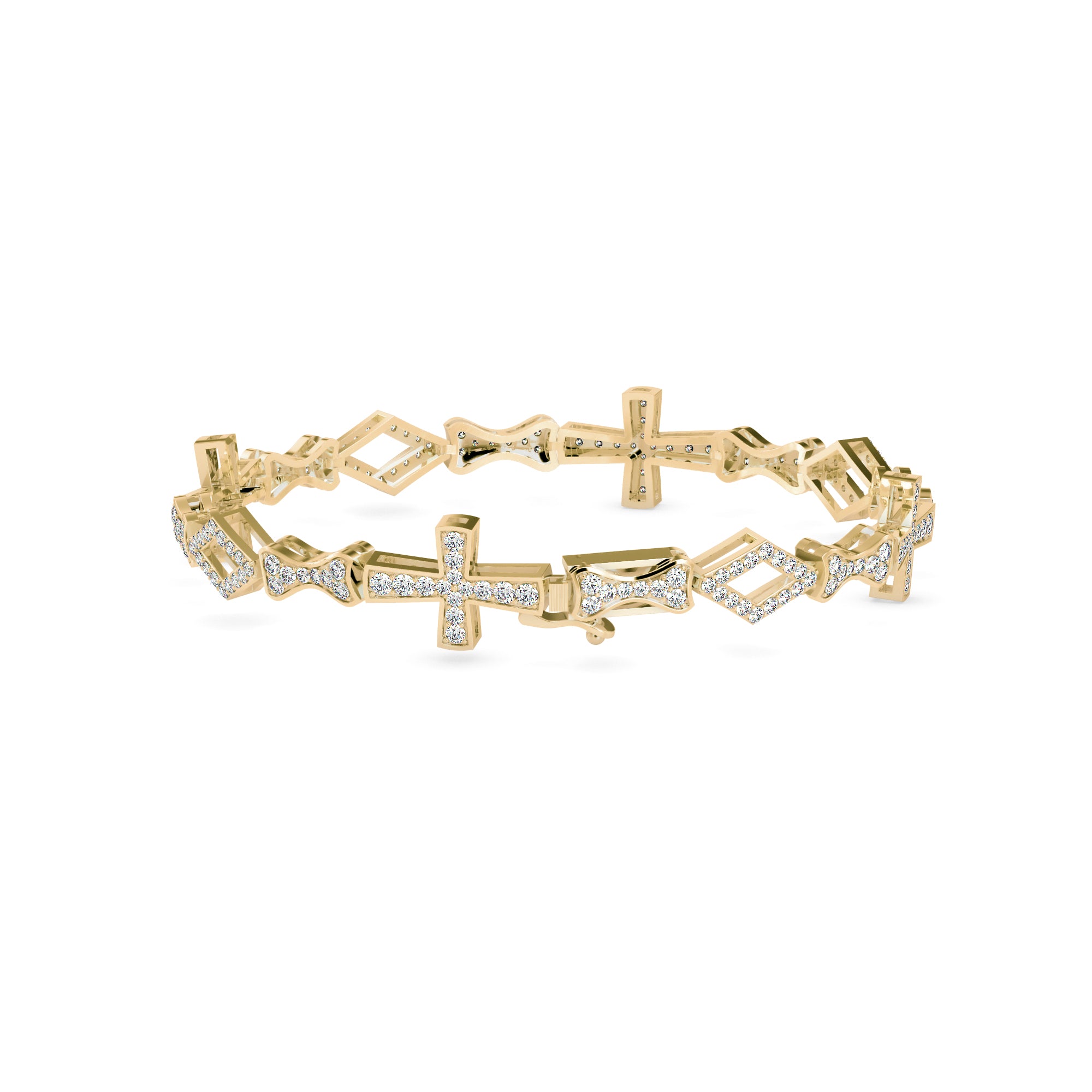 Savior Diamond Tennis Bracelet-Golden