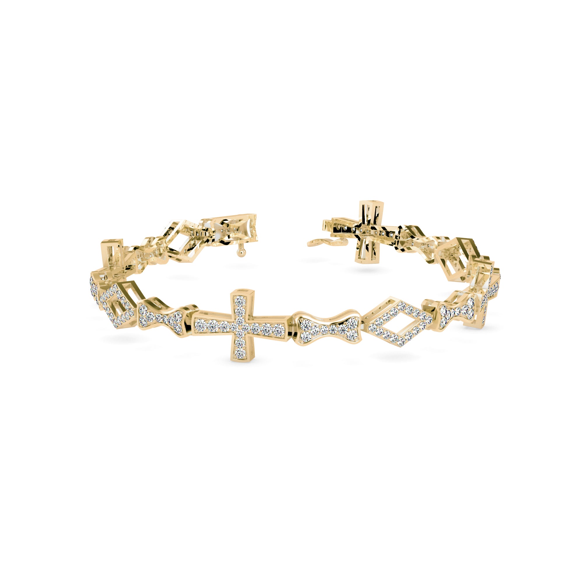 Savior Diamond Tennis Bracelet-Golden