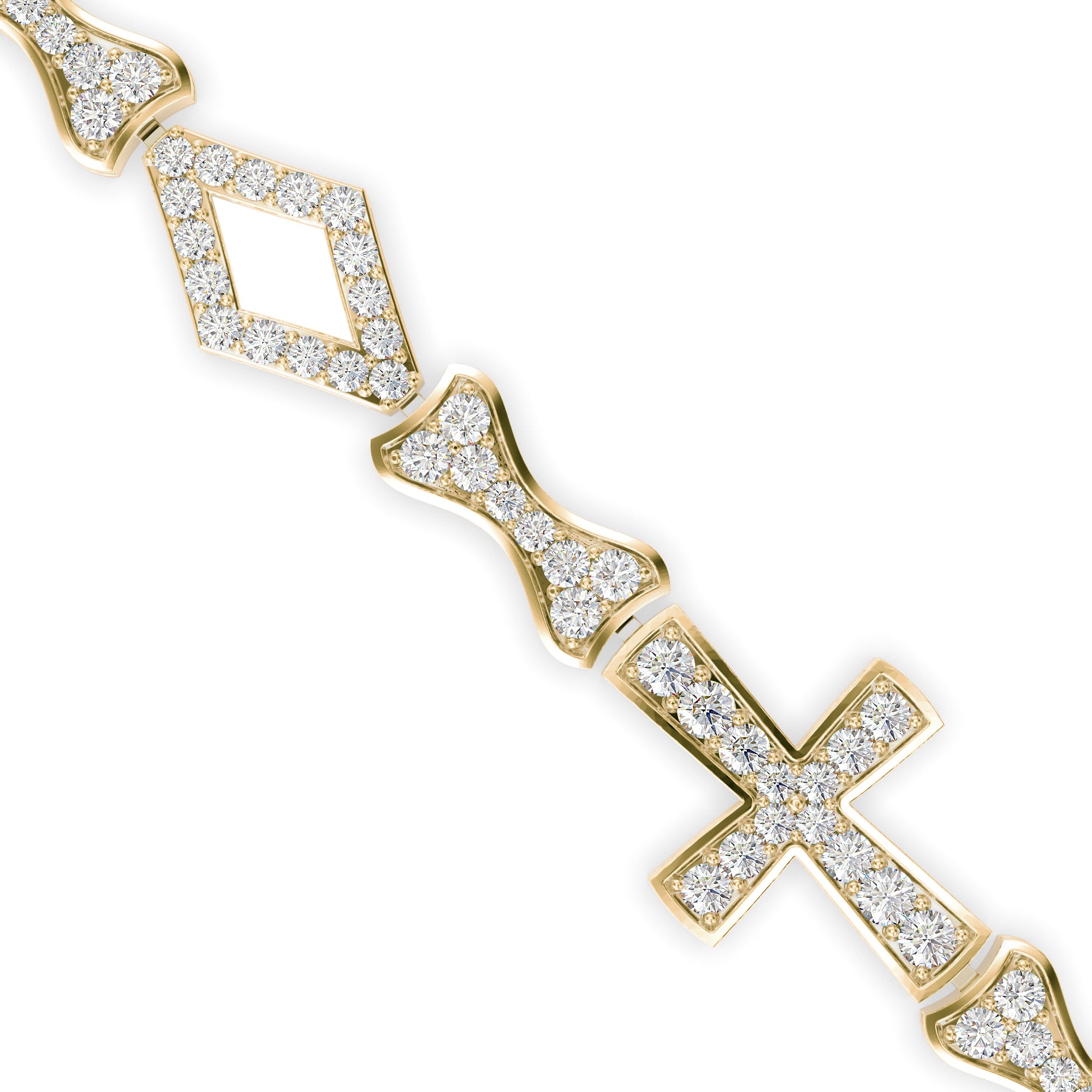 Savior Diamond Tennis Bracelet-Golden
