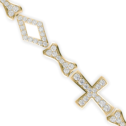 Savior Diamond Tennis Bracelet-Golden
