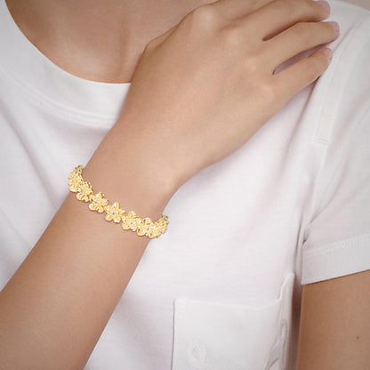 Nucifera Diamond Tennis Bracelet-Golden