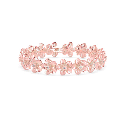 Nucifera Diamond Tennis Bracelet-Rose gold