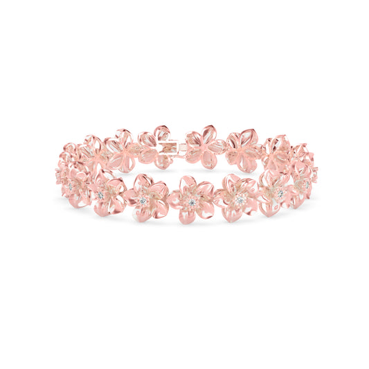 Nucifera Diamond Tennis Bracelet-Rose gold