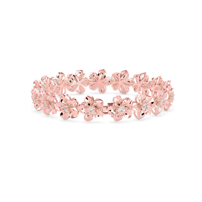 Nucifera Diamond Tennis Bracelet-Rose gold