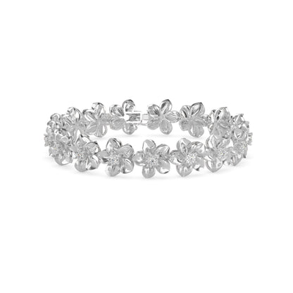 Nucifera Diamond Tennis Bracelet-Silver