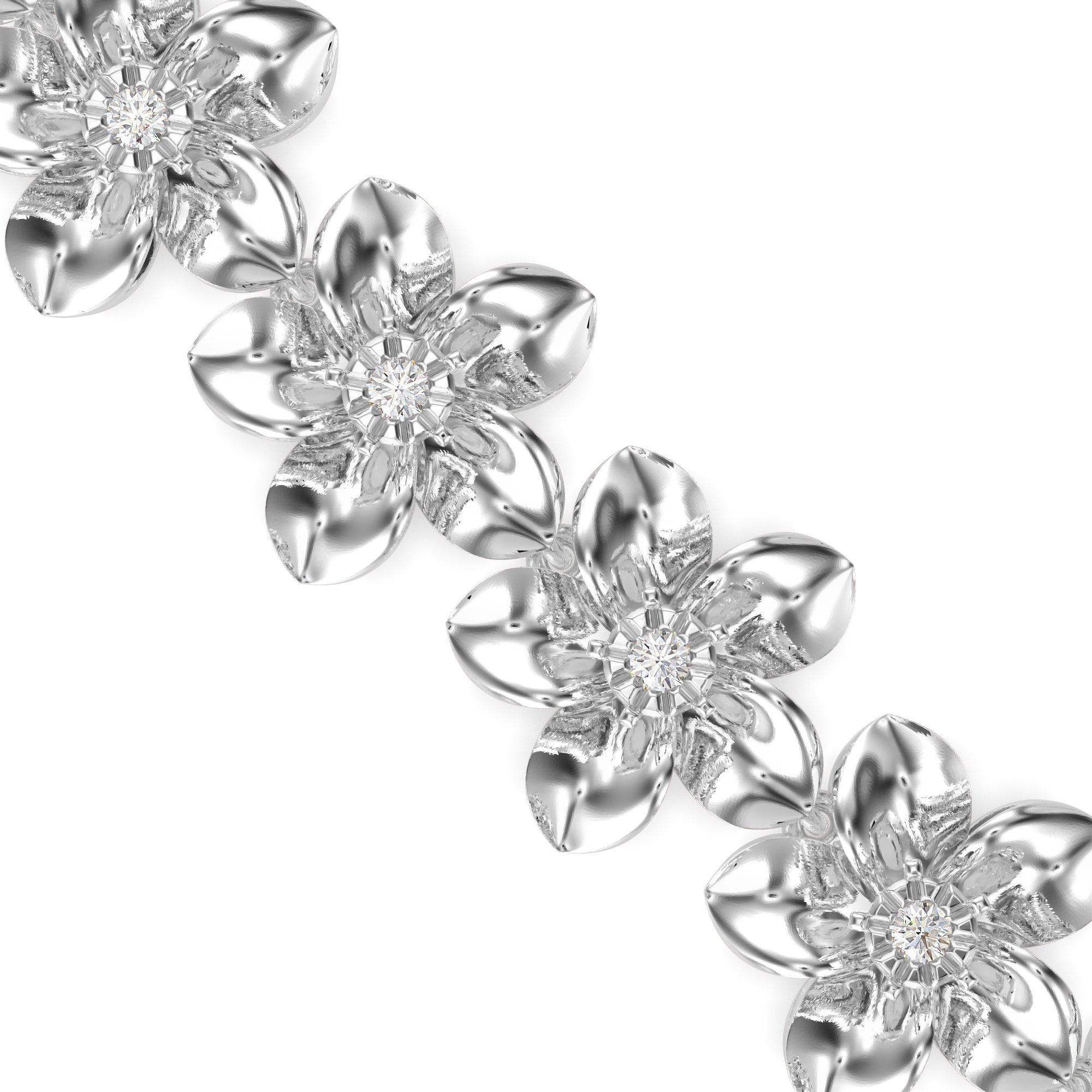 Nucifera Diamond Tennis Bracelet-Silver