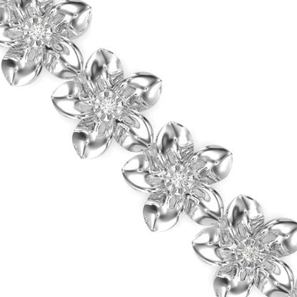 Nucifera Diamond Tennis Bracelet-Silver