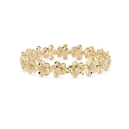 Nucifera Diamond Tennis Bracelet-Golden