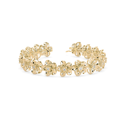 Nucifera Diamond Tennis Bracelet-Golden